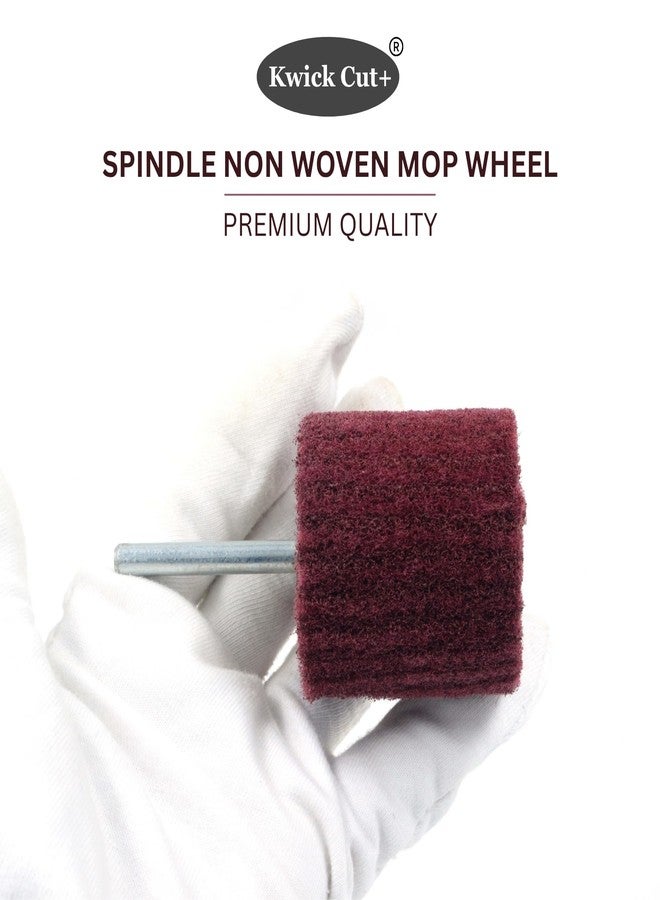 KWICK CUT + KWICK CUT+ Non Woven vf Spindle Mop Wheel 40x40x6mm with 6mm Shaft 5pcs - Abrasive Surface Conditioning & Polishing Wheel for Drill/Rotary Tool - Image 4